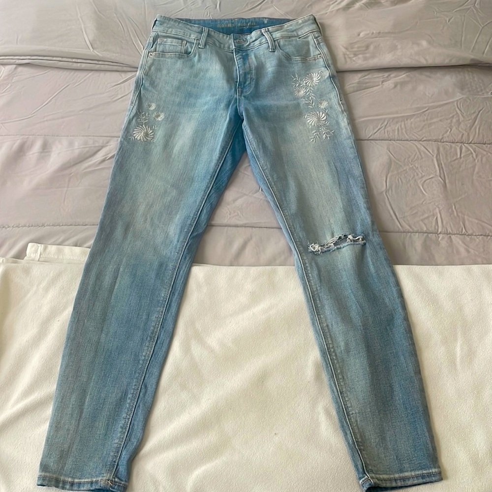 Old Navy Rockstar Midrise Embroidered Jeans
